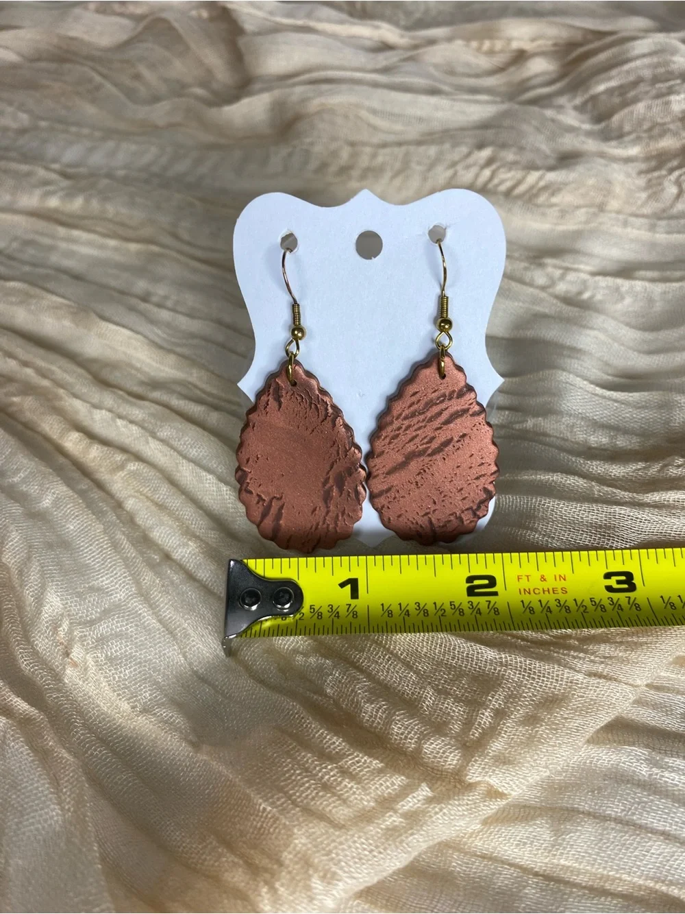 Handcrafted Brown Teardrop Dangle Earrings